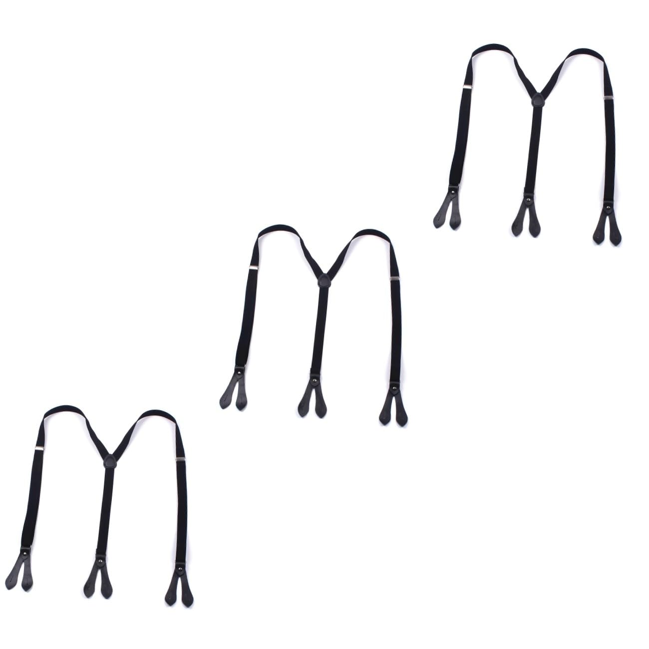 PACKOVE 3pièces Bretelles Élastiques Réglables Avec Boutons Pour Hommes Et Femmes Sangles y Design Classique Idéales Pour Jeans Et Tenues Décontractées