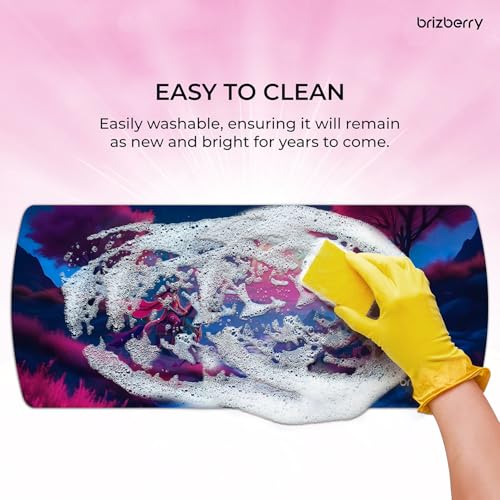 Image of Brizberry Extended Mouse Pad, Large Premium Desk Mat Anti Skid Rubber Base for Desktop Laptop Keyboard PC Office Gaming 740 X 310 X 3 mm (DM Design 4)