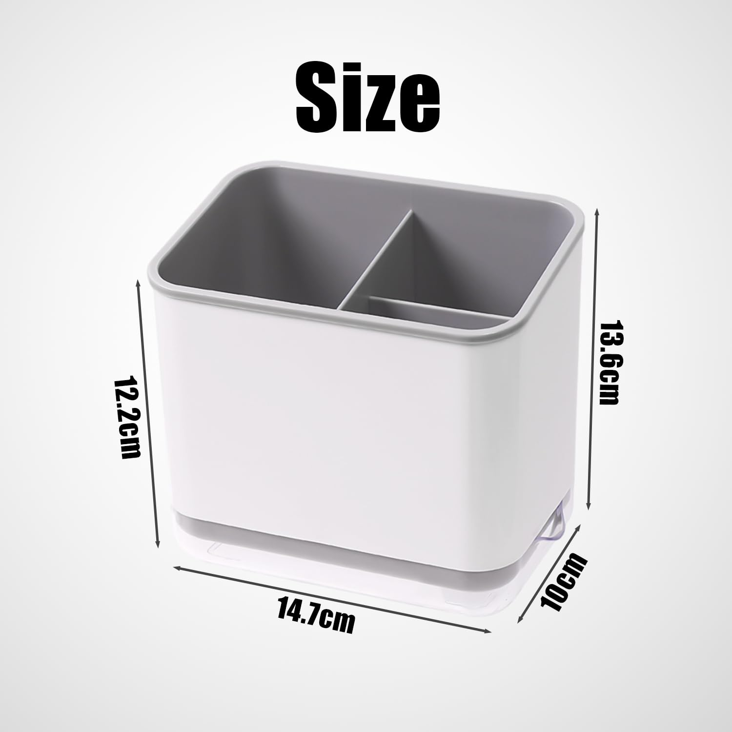 SLEEKEE 1 boîte de rangement pour évier en plastique, étagère de rangement pour évier avec bac de drainage, organisateur ordonné, convient pour la cuisine, la salle de bain
