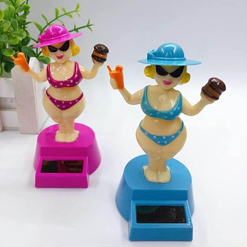 Miniatura 3 de ikasus Juguete solar para salpicadero de automóvil, juguete de baile solar, lindo adorno de muñeca de niña Bobblehead, decoración interior del