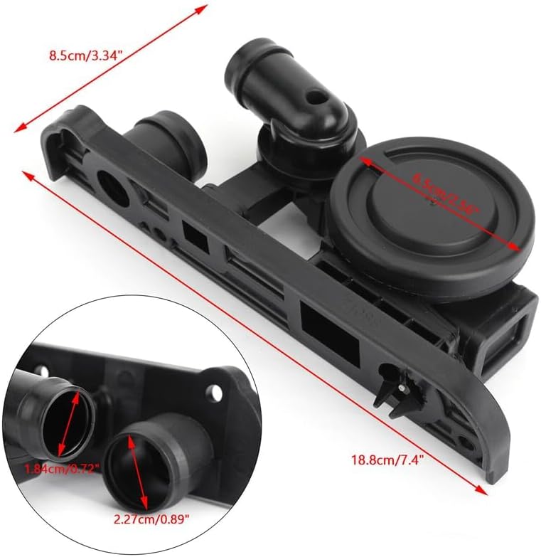 PCV Crankcase Vent Valve Hose Gasket Kit 2PCS for Audi A3 A4 for Volkswagen for Jetta for Passat 06F129101N Oil Catch Can - (Style: A, Color: Black)