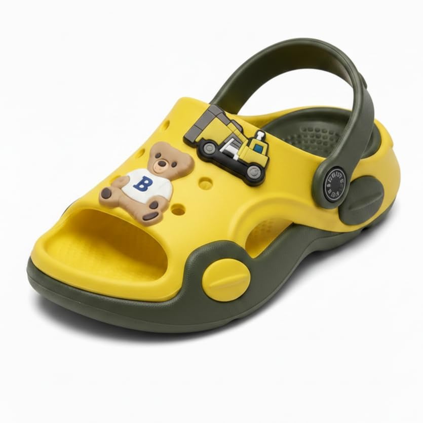 Image of HOOH Kids Unisex Open Toe Clogs for Boys and Girls Cute Charms for Up to 5 Years