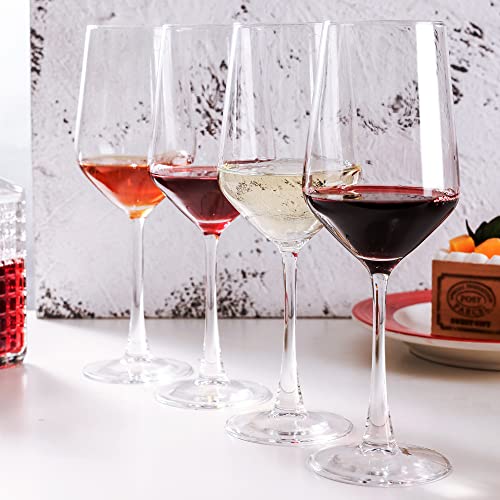 Wine Glasses Set Of 6, 13 Oz Elegant Laser Cut Rim Wine Glasses For Wedding, Party, Resturant, Dishwasher Safe #TOP3