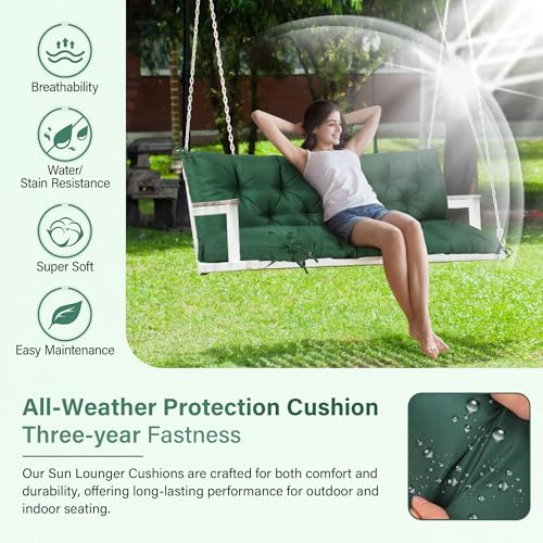 Porch Swing Cushions 60 Inch Waterproof Replacement for Outdoor Furniture