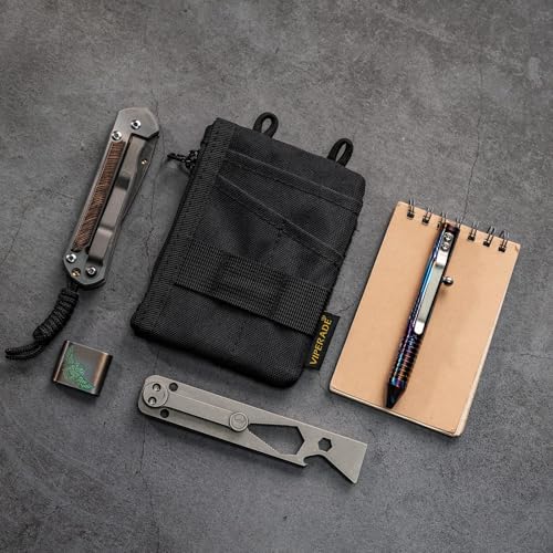 Image of VIPERADE VE18 EDC Pouch, Pocket Organizer Pouch for Men, EDC Pocket Organizer Pouch, 3 Slots with 2 Zipper Pockets, Velcro Pouch Multitool Pouch (Small-VE18S)
