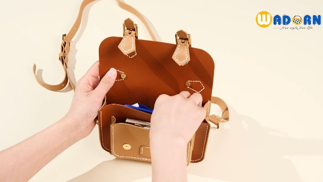 WADORN Kit per La Realizzazione di Borse In Pelle Fai-Da-Te, 30 pz Materiale Da Cucito In PU Nera per Borsa All'Uncinetto, Set Borsa A Tracolla, 20x14 cm