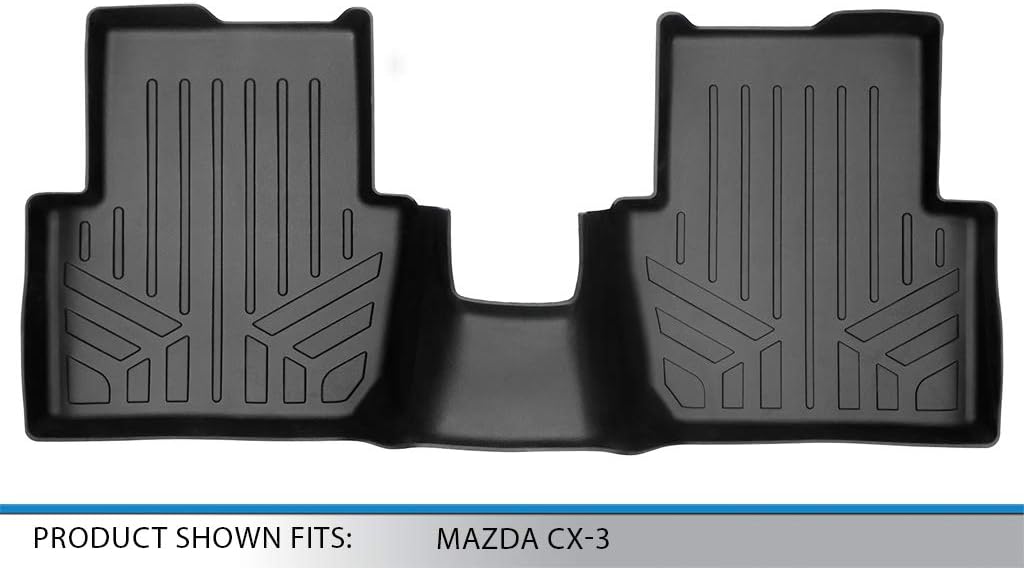SMARTLINER Custom Fit Floor Mats 2nd Row Liner for 2016-2021 Mazda CX3 - Image 3