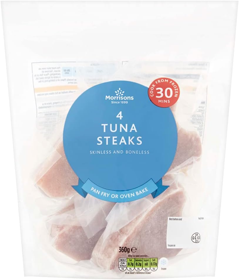 Morrisons Tuna Steaks, 4 x 90g (Frozen) Amazon.co.uk Grocery