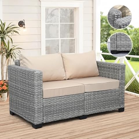 Rattaner Khaki Outdoor Loveseat Cover