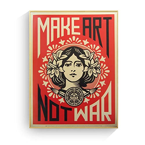ad Make Art Not War Pop Art Vintage Poster Prints on Canvas Wall Art Murals Pictures For Living Room Decoration-50x70cm Sin Marco