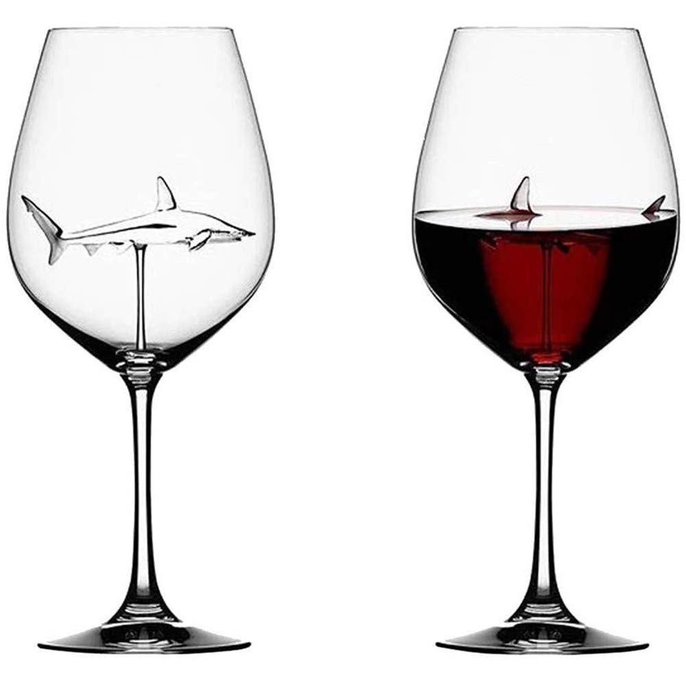 Shark wine glasses with shark inside Clearance