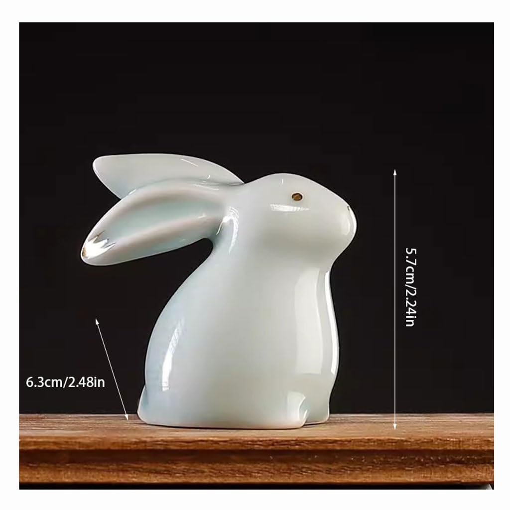 Figurine da Tavolo Creativo Coniglio tè Animale Domestico Ornamento Animale Ceramica Mini Paesaggio in Vaso Tavolo da tè Decorazione della casa Decorazioni da Tavola
