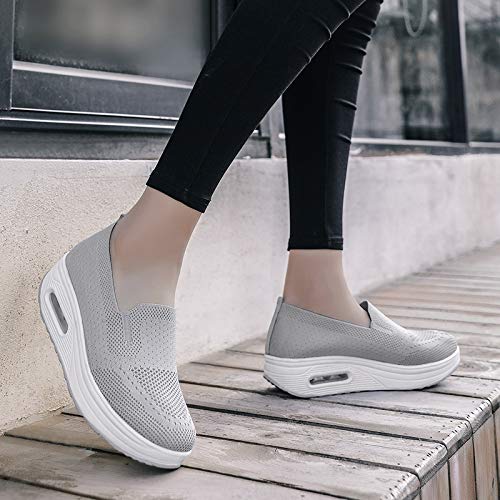 Sapatos de caminhada com almofada de ar sem cadarço para diabéticos ortopédicos, sapatos sem cadarço