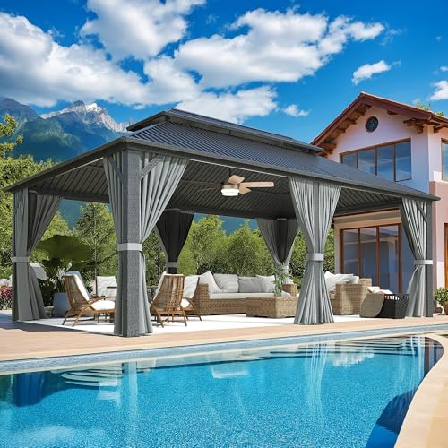 Airwire 12x20 FT Gazebo Hardtop Gazebo, Aluminum...