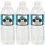 Big Dot of Happiness Smash and Crash - Monster Truck - Boy Birthday Party Water Bottle Sticker...