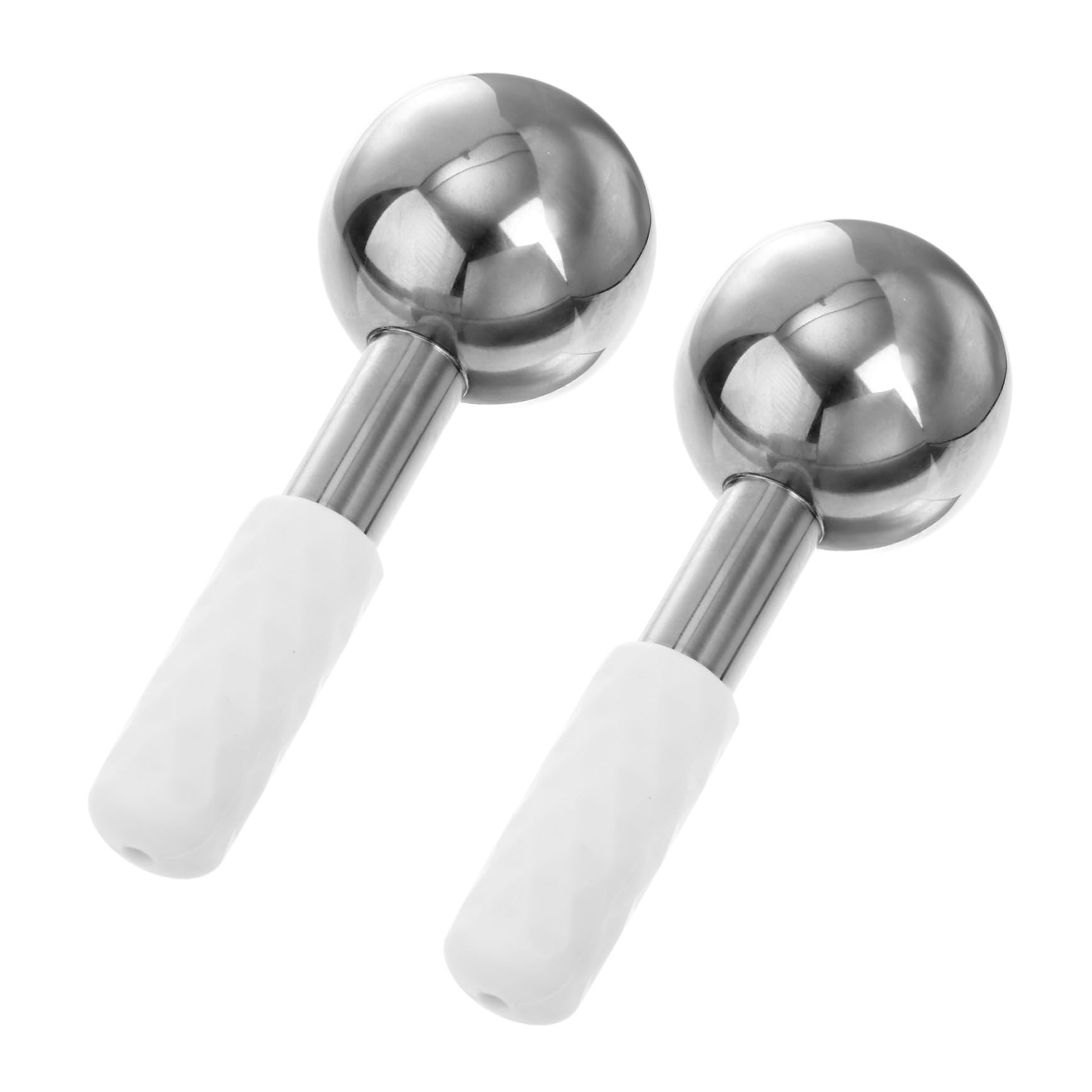 Globos de Hielo de Acero Inoxidable Masajeador Facial 2 Piezas Refrescante para Piel Sensible Cuidado Diario Rostro y Cuello Uso Cosmético Color Aleatorio