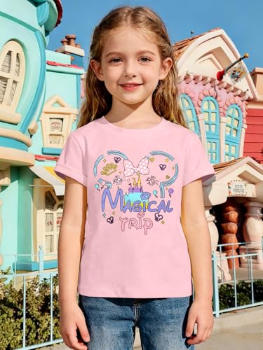 Image of Magical Shirts for Girls Animal Kingdom Shirt Kid Magic Princess T Shirt Castle Graphic Tees Summer Short Sleeve Tops