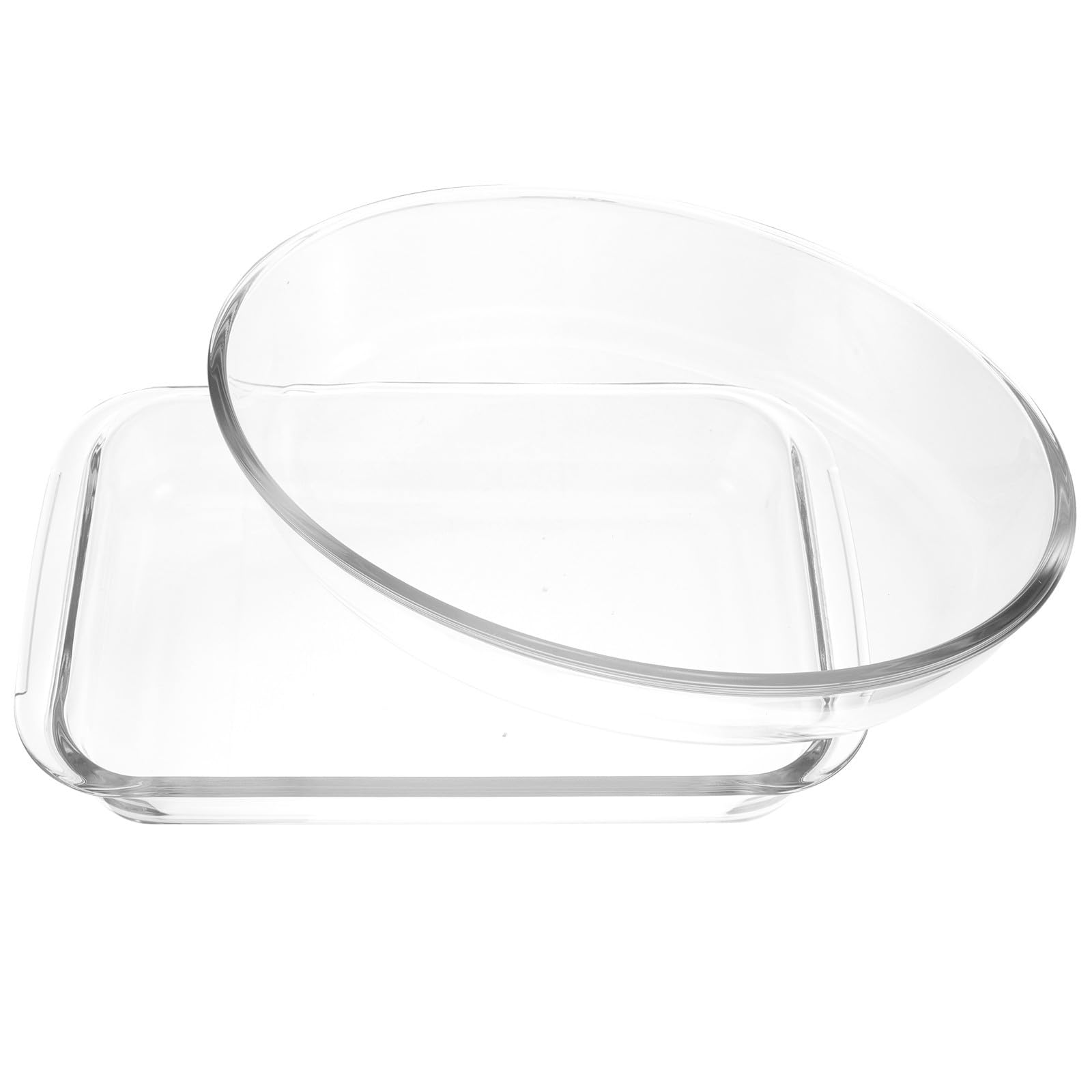 Healifty 2 Pièces Plat à Four Rectangulaire en Verre, Compatible