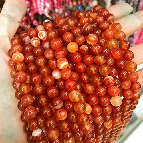 Natural Gemstone Stripes Lace Agate Beads, 8 mm 6 mm 4 mm, Polished and Matt - Image 3