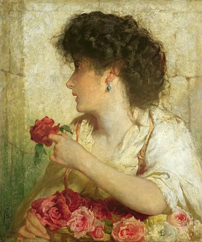 Pintura una rosa d'estate Impresión en Lienzo de Alta Fidelidad George Elgar Hicks