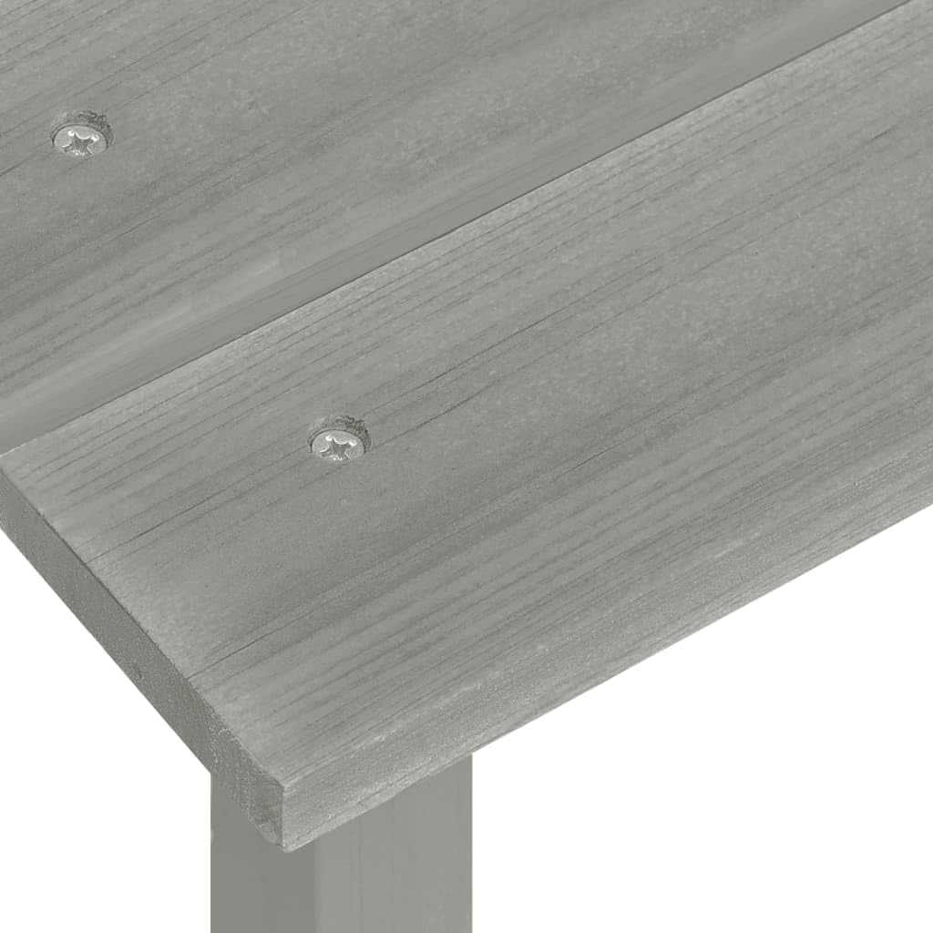 vidaXL Sapin Chaise de Jardin Adirondack avec Pouf et Table Fauteuil de Patio Chaise de Terrasse Meuble d'Extérieur Siège de Jardin Gris