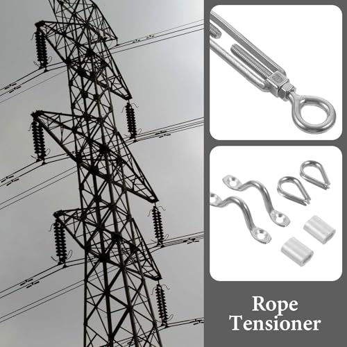 Tensor de cable de acero inoxidable con cuerpo abierto de 1/8 pulg para tensar cables de alambre para rigging industrial y aseguramiento de cables miniatura 5