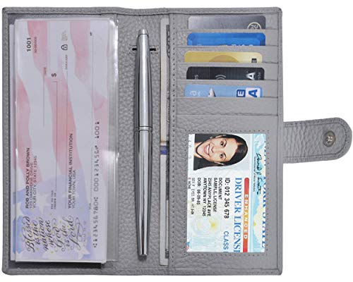Checkbook Cover for Men and Women - Leather RFID Secure Standard Register Holder - //coolthings.us