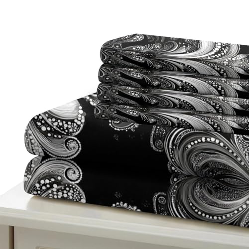 Housse de Couette 3D au Design Circulaire Chic pour Lit Super King en Microfibre Douce - 7