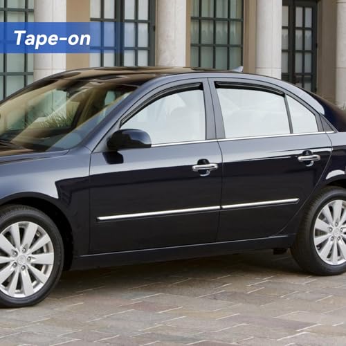 Image of Window Visors Rain Guards Shield for 2006-2010 Hyundai Sonata, Out-Channel Window Vent Wind Deflectors Visors Shades for 06-10 Sonata