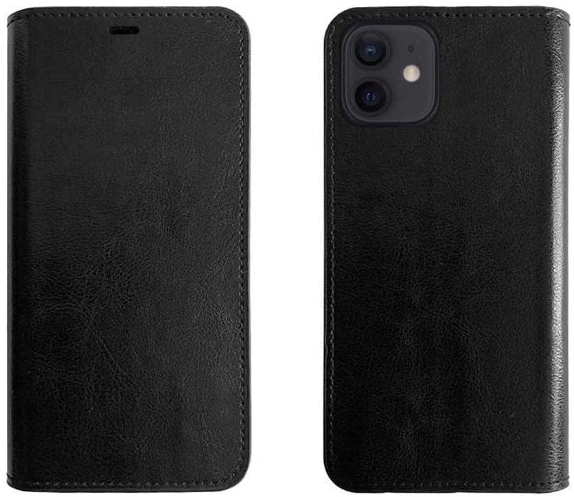 Étui en cuir magnétique iPhone 12 noir, une protection intégrale élégante
