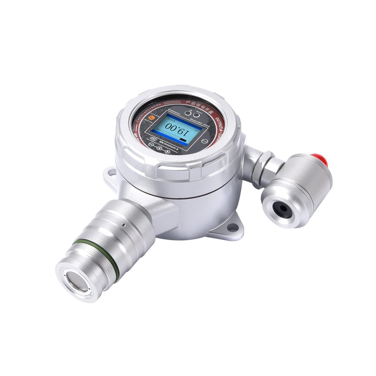 Methanol -Detektor, 0 bis 1000 ppm Gasdetektoranalysator; Hohe Präzision W/LED Alarm, Silber,Hohe Zuverlässigkeit(0-10000ppm)