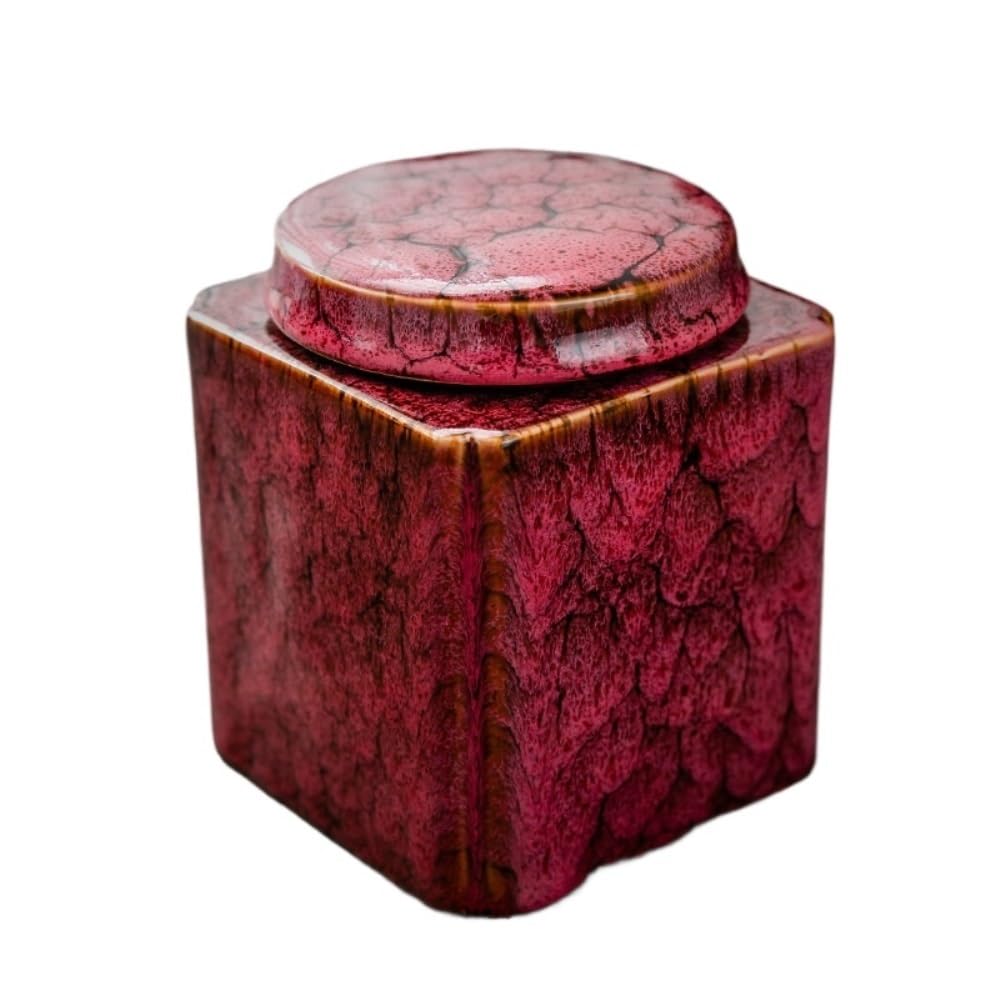 Boîte de rangement pour thé en céramique, forme carrée, taille moyenne, fermeture hermétique, idéale pour ranger thé, café et sucre dans la cuisine. Pot individuel pour une organisation optimale de