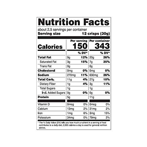 Hippie Snacks Cauliflower Crisps, Original, 2.5oz (Pack of 6)