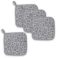 MINGBOLIN 4 Stück Silikon Topflappen Set rutschfest & Hitzebeständig, Waschbare Küchen Topflappen zum Kochen Backen Grillen Küchenzubehör