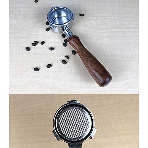 Soporte de filtro sin fondo de máquina de café de acero de 54MM Portafiltro Mango de madera Accesorio profesional - Imagen 5