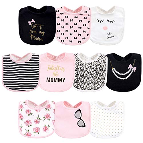 Image of Little Treasure Unisex Baby Cotton Bibs, Mama 10-Pack, One Size