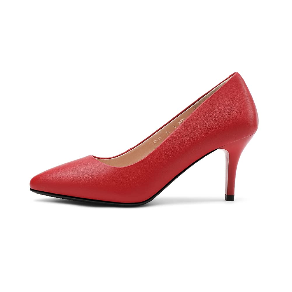Damen Volles Echtes Leder 5CM/7CM/9CM High Heels Elegant Spitze Zehen Pumps