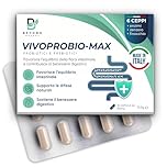VIVOPROBIO-MAX Fermenti Lattici Probiotici e Prebiotici | 40 Miliardi CFU | Enzi-Mix™ Enzimi Digestivi | Gonfiore e Gas Intestinali | Zenzero e Finocchio | 30 cps Made in Italy