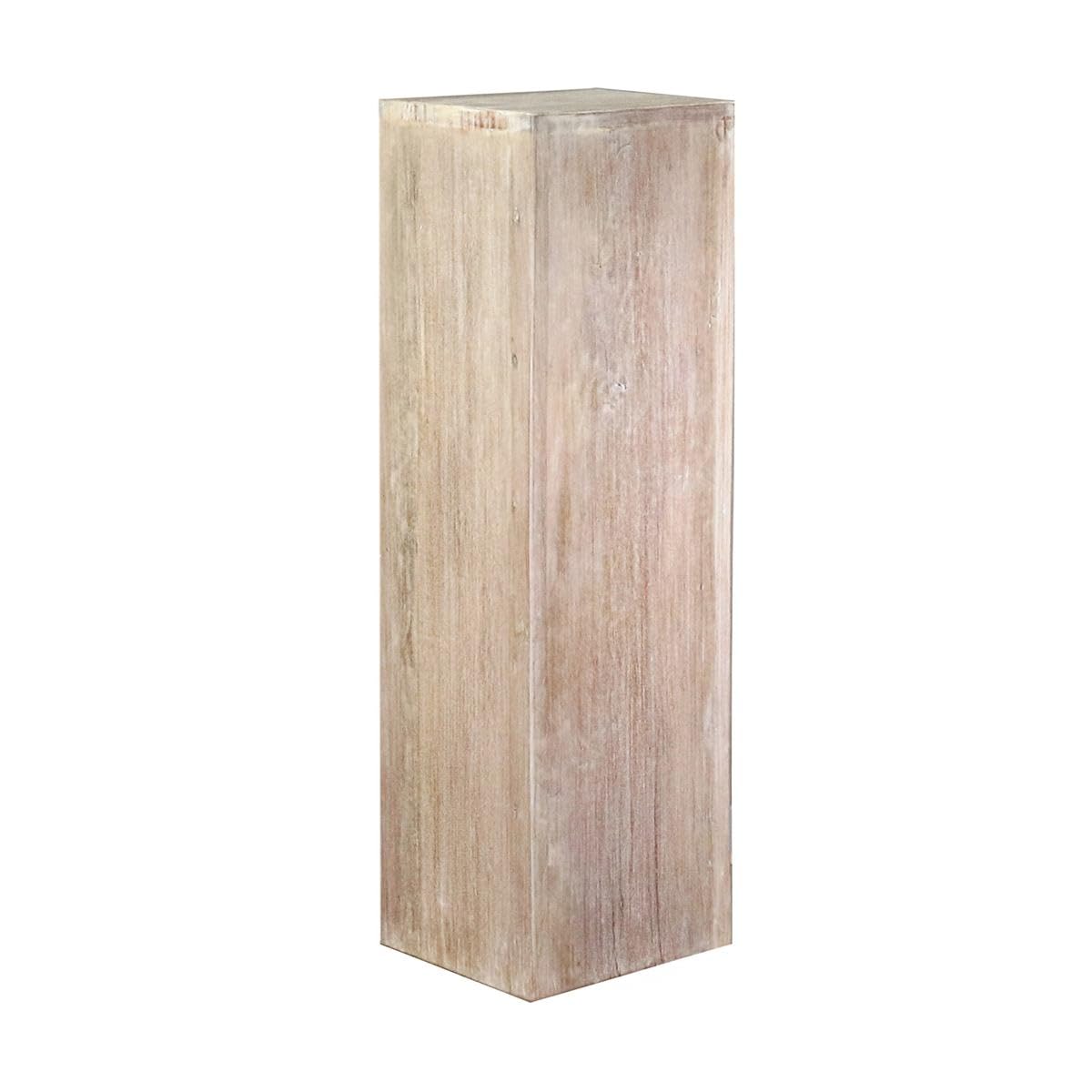 Säule Holzsäule Dekosäule Podest Ständer Sockel Blumenständer Holz Weiß/Whitewash groß 85 cm