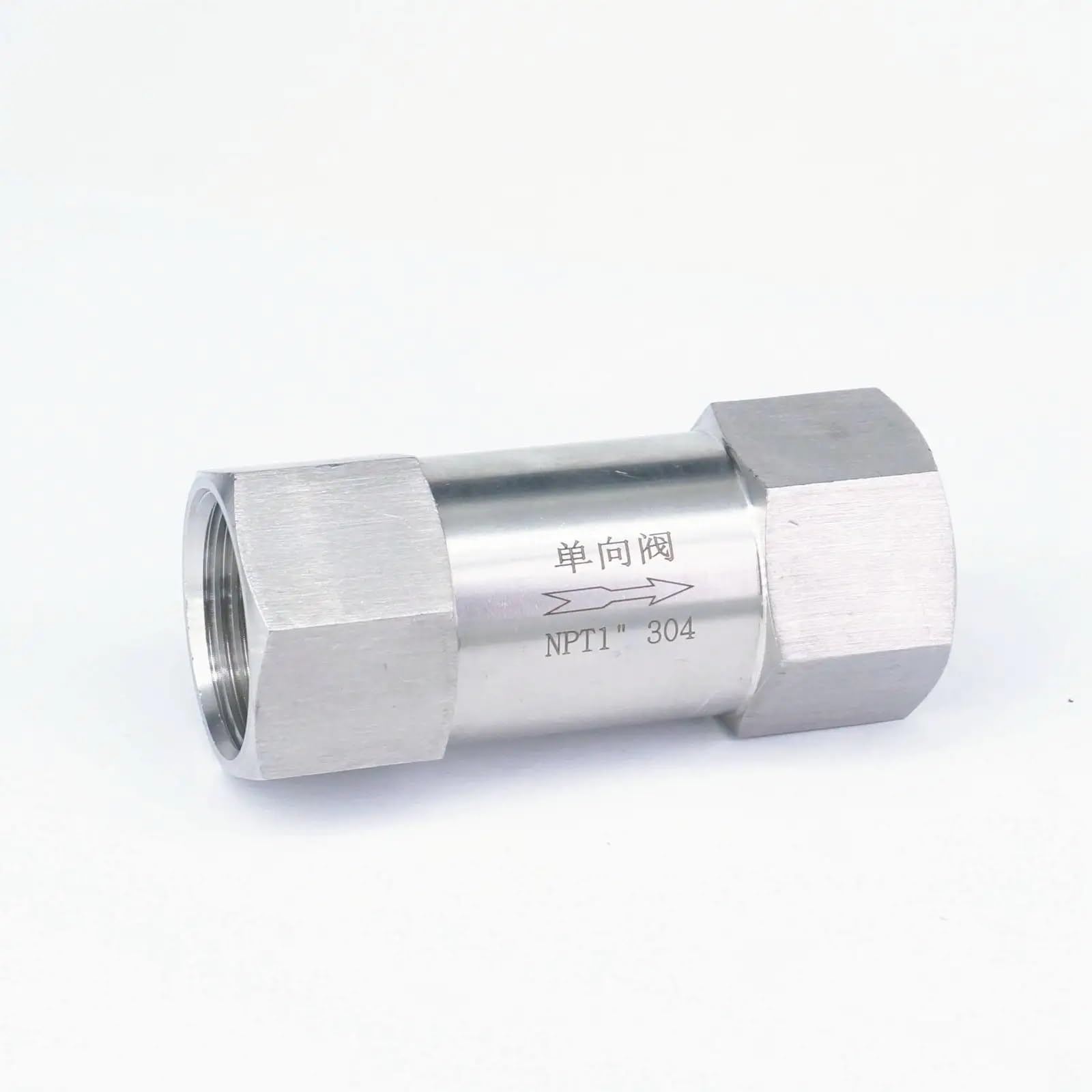 QRUYHBAJU 1" NPT Female Spring in-Line Check One Way Valve 304 Stainless Steel Water Gas Oil Non-Return