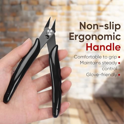 5 Inch Flush Cutters, 2 Pack Micro Wire Cutters, Zip Tie Cutter - Image 6