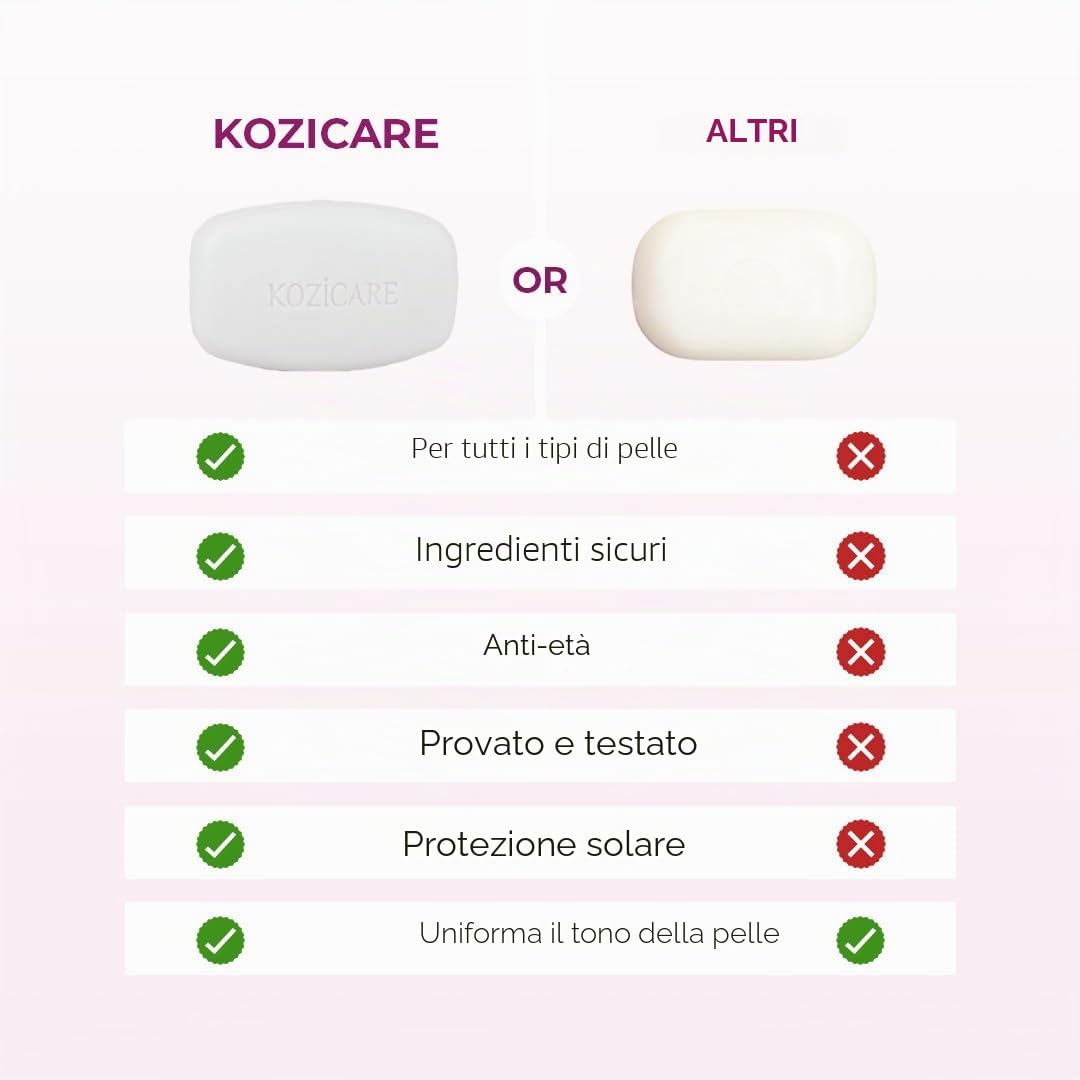 Kozicare - Sapone sbiancante per la pelle, 75 g (confezione da 3)