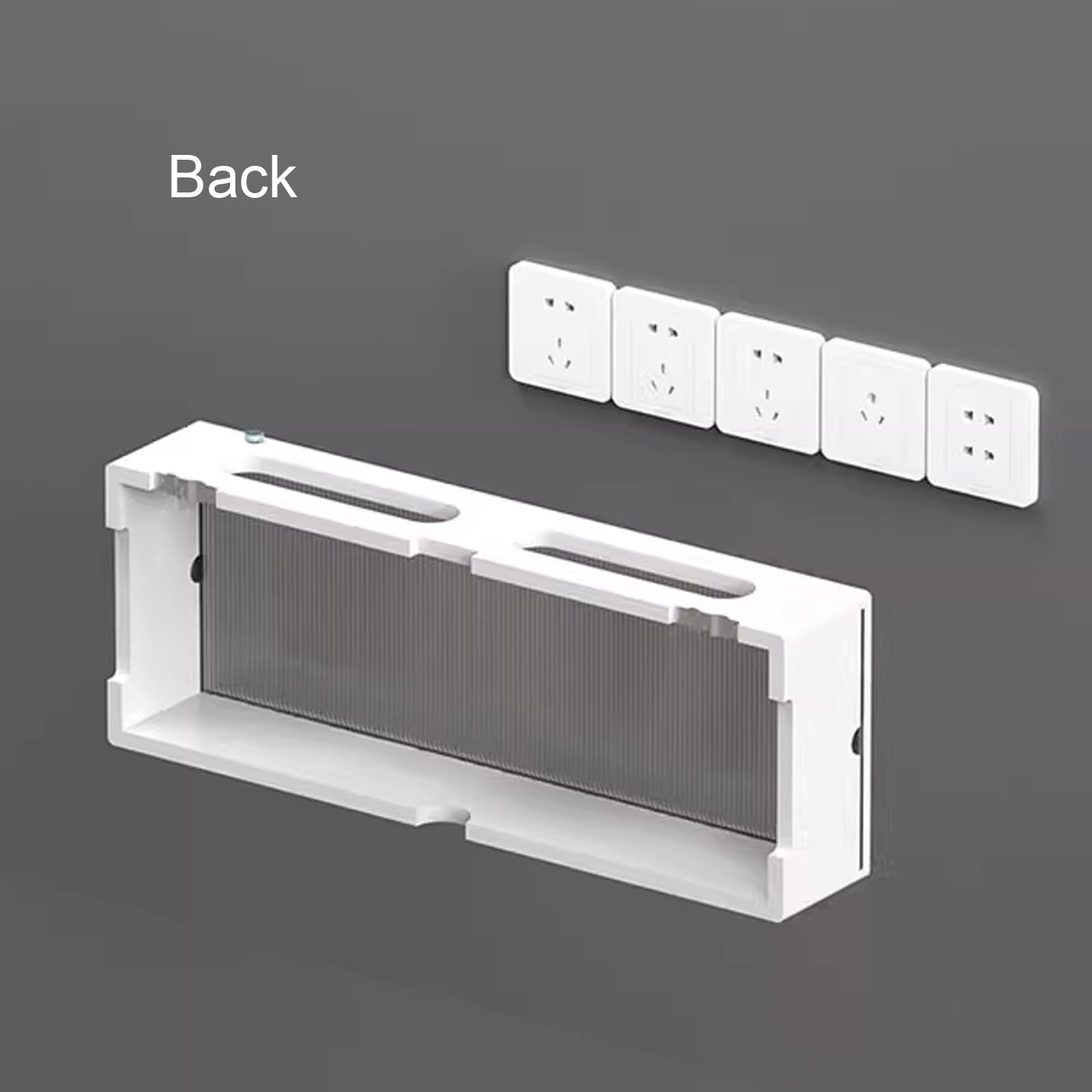 Support mural en bois massif pour routeur WiFi avec panneau de porte en acrylique – Porte coulissante – Boîte de gestion des câbles pour la maison (noir, 36,9 x 10 x 20 cm)