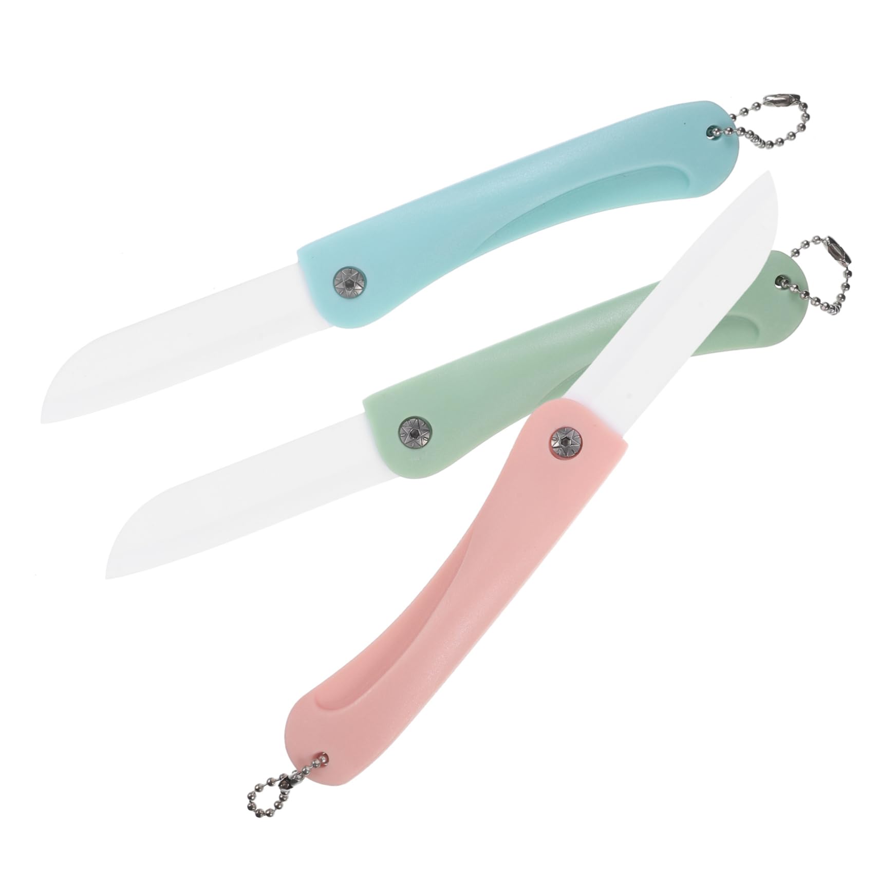 Ciieeo 3pcs Portable Ceramic Fruit Cutter Foldable Kitchen Gadget for Easy Slicing Never Needs Sharpening Preserves Freshness Random Random Color