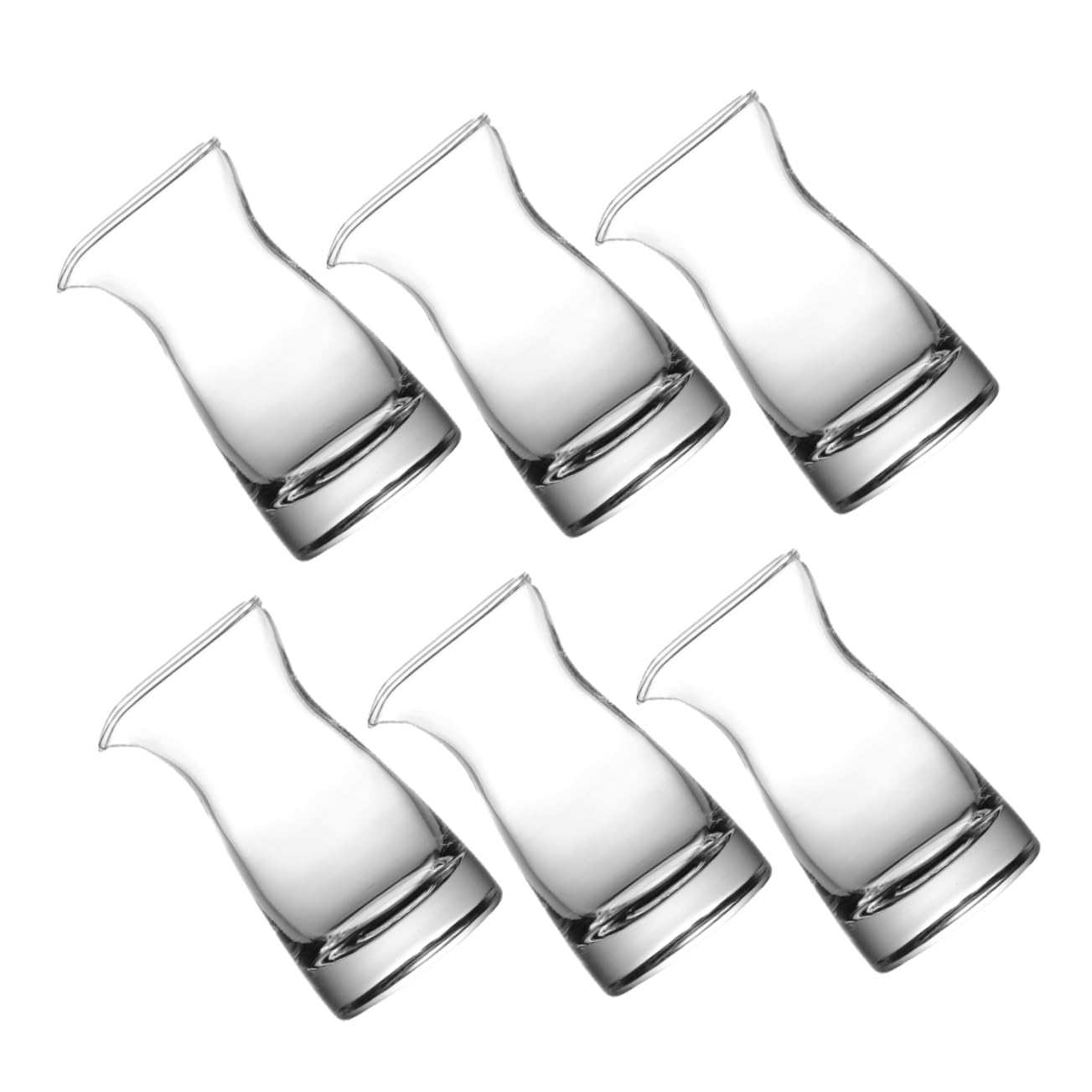 Zerodeko 6 Stück Milchkännchen aus Glas 80ml Kleine Milchkrüge mit Ausgießer Vielseitig Nutzbar und Frischhaltend Elegantes Design für Zuhause und Gastronomie