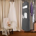 Univivi 72" Wedding Dress Bag with 12'' Gusseted 6 Pockets Long Garment Bag for Gowns,Hangable & Portable Trifold Bridal Dress Bag
