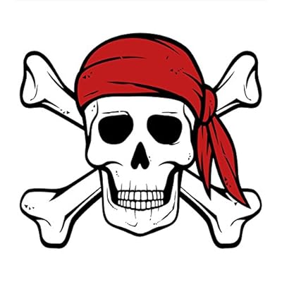 Ambesonne Pirate Duvet Cover Set, Dead Pirate Skull and Crossbones Red Bandana Scary Bandit Warning Piracy, Decorative 3…