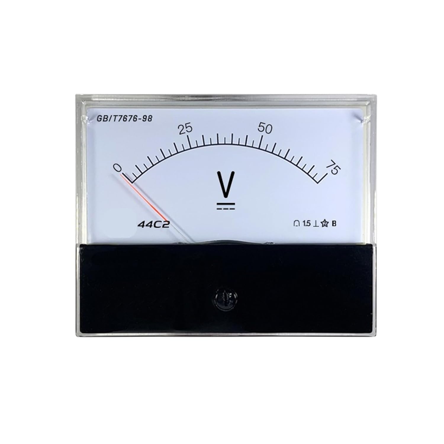 DC Voltmeter 44c2-v 3/5/10/15/20/30/50/75/100/150V Pointer Meter 80 * 100mm 1Pcs(DC 50V)