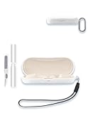 Case for Oladance OWS2 Open Ear Headphones&comma; WUNIAK Soft Silicone Protective Portable Scratch Shock Resistant Shell with Cleaner Kit & Carabiner & Lanyard ，White