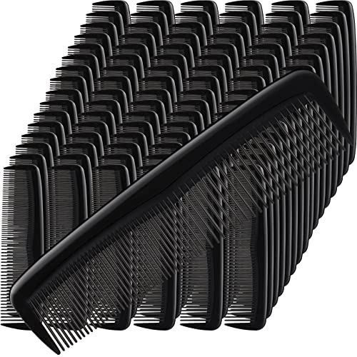 Mimorou 150 Pieces Hair Combs Bulk Black Plastic Pocket Hair Combs 5 Inch Fine and Wide Tooth for Women and Men, Hotel, Travel, Charity, Homeless, Nursing Home